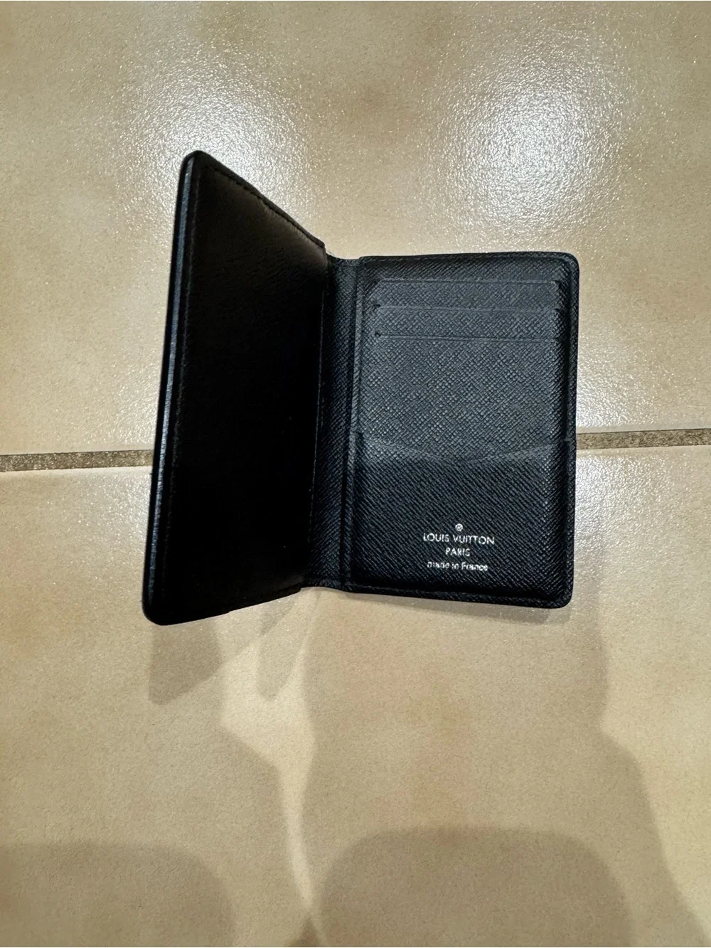 Louis Vuitton Black Textured Leather Key & Card Holder